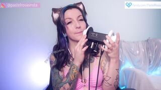 SFW ASMR Satisfying Nekomimi Catgirl Ear Licking - PASTEL ROSIE Egirl Training Your Heavy Eyelids