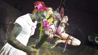 Shibari master class - Rigger Lily lu suspend 2 rope bunnys at the same time - Anuskatzz dreadlocks