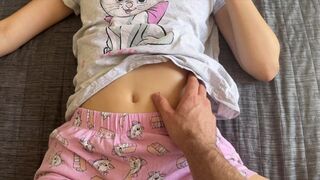 I play with a cute shy teen touching her soft wet pussy