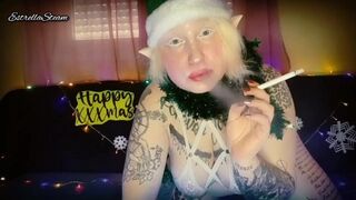 Elf smokes while staring at you