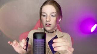 ASMR VULGAR GIRL WITH FRECKLES PLAYS WITH A CONDOM IN HER MOUTH wet sound (brunette with freckles)