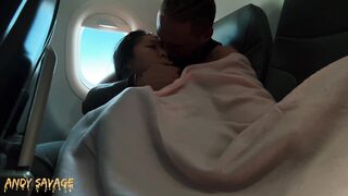 PUBLIC fingering asian on an airplane MILE HIGH CLUB