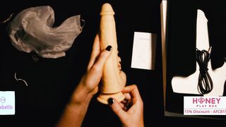 Curios wife ????????‍♀️ does ASMR unboxing of Honey Play Box Colter Dildo by cakebattle