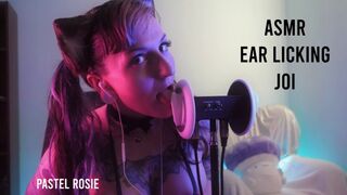 Erotic ASMR - Neko Girl Ear Licking JOI - PASTEL ROSIE Sexy Audio - Big Tits Cosplay Fansly Egirl