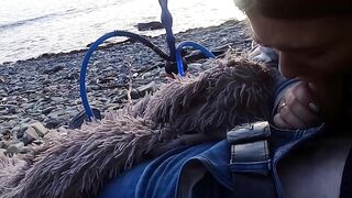 sucking my friend's dick right on the beach!