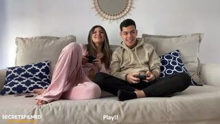 My stepsister and I betted a blowjob playing video games