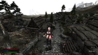 Hot Blonde Giantess grows ever larger - Skyrim Giantess