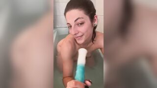 Ocean horse dildo cum in my mouth and on my face