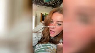 Cute 18yo brunette playing with a big juicy cock on Tiktok Live