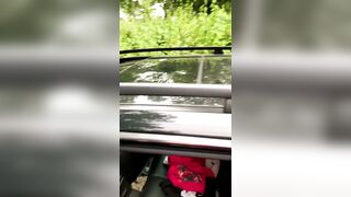 Amateur sucking cock POV outside dogging