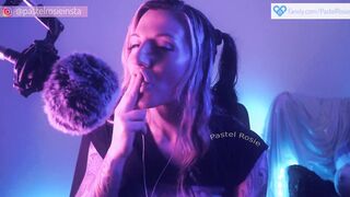 SFW ASMR Spit Painting Your Face - PASTEL ROSIE Cute Egirl - Sexy Mouth Sounds Sensual Triggers