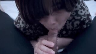 黒髪ショートカット彼女が濃厚フェラで口内で大量射精されてごっくんしちゃう♡ cum in mouth gokkun