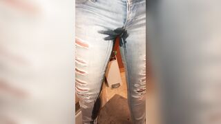 Sunday Morning Pissing In Her Tight Denim Jeans