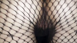 Loud pussy farts on fishnets