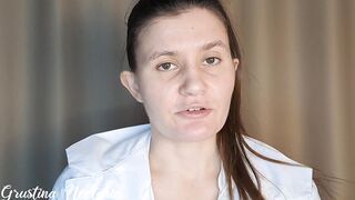 Toxic Russian doctor tried to dominate during the medical examination, but fucked her in a mouth