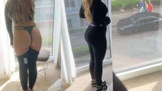 Fuck my German blonde girlfriend to orgasm before she goes to the gym in the Nike outfit