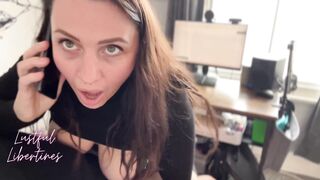 Creampie Stepmom while she takes a work call